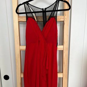 Greylin Red Silk Dress Size Small